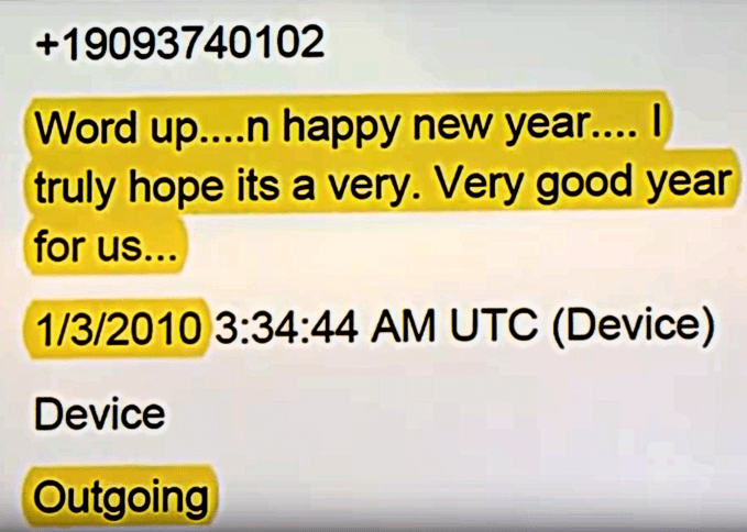 Joseph New Years text to ChasePM